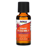 Now Foods, Liquid D-3 & MK-7, 1 fl oz (30 ml) - The Supplement Shop