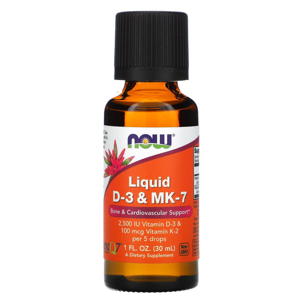 Now Foods, Liquid D-3 & MK-7, 1 fl oz (30 ml) - The Supplement Shop