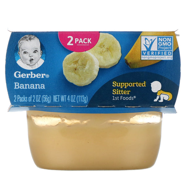 Gerber, Banana, 2 Packs, 2 oz (56 g) Each - The Supplement Shop