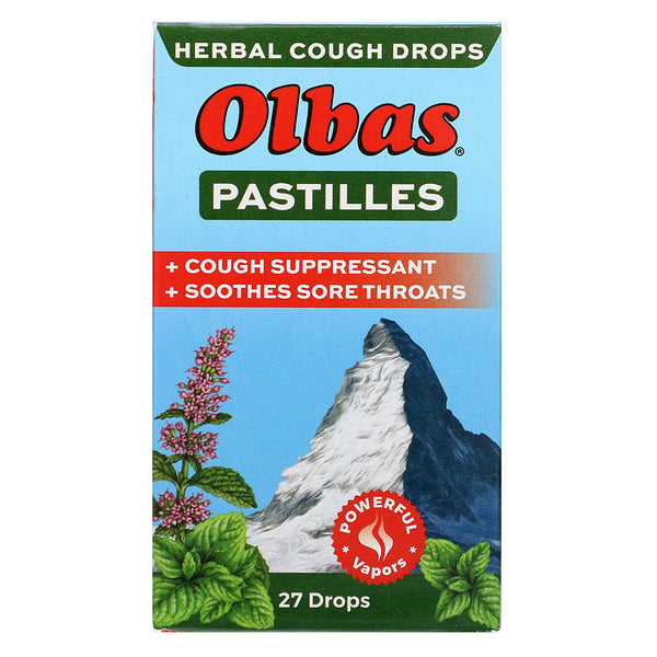 Olbas Therapeutic, Pastilles Herbal Cough Drops, Maximum Strength, 27 Drops - The Supplement Shop