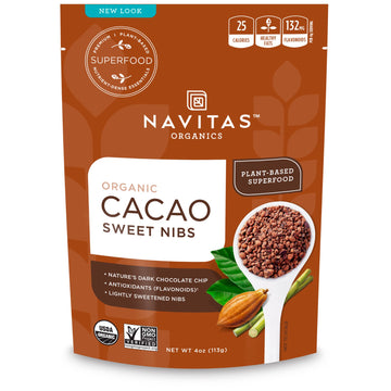 Navitas Organics, Organic Cacao Sweet Nibs, 4 oz (113 g)