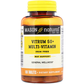 Mason Natural, Vitrum 50+ Multi-Vitamin, Iron-Free, 100 Tablets