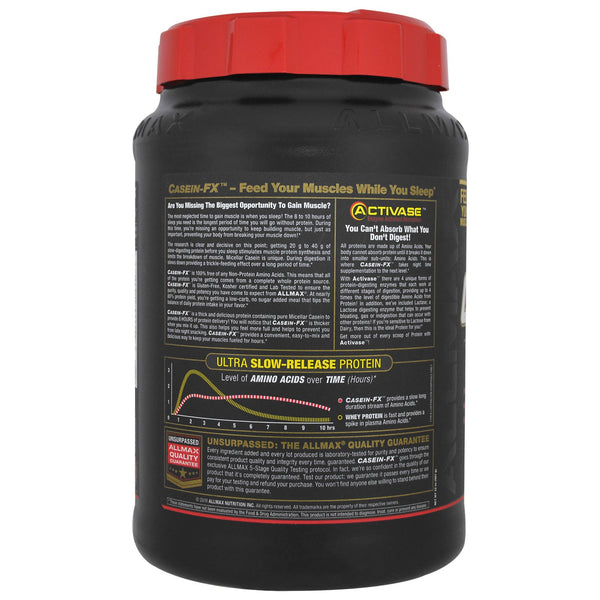 ALLMAX Nutrition, CaseinFX, 100% Casein Micellar Protein, Chocolate, 2 lbs. (907 g) - The Supplement Shop