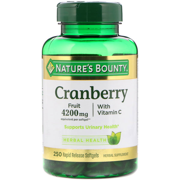 Nature's Bounty, Cranberry with Vitamin C, 250 Rapid Release Softgels - The Supplement Shop