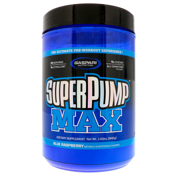 Gaspari Nutrition, SuperPump Max, Blue Raspberry Ice, 1.41 lbs (640 g) - The Supplement Shop