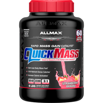 ALLMAX Nutrition, Quick Mass, Rapid Mass Gain Catalyst, Strawberry-Banana, 6 lbs (2.72 kg)