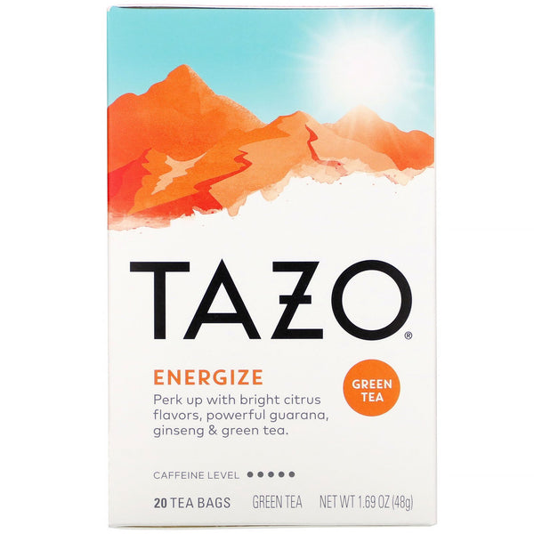 Tazo Teas, Energize, Green Tea, 20 Tea Bags, 1.69 oz (48 g) - The Supplement Shop