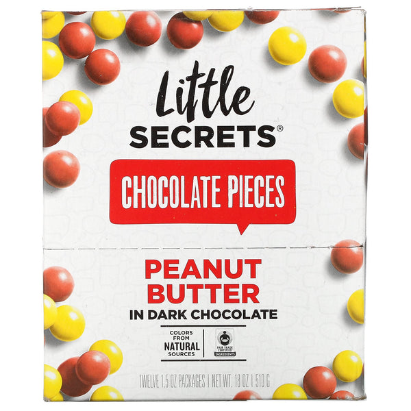 Little Secrets, Dark Chocolate Pieces, Peanut Butter, 12 Pack, 1.5 oz (42.5 g) Each - The Supplement Shop