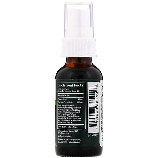 Gaia Herbs, Echinacea Goldenseal Propolis, Throat Spray, 1 fl oz (30 ml) - The Supplement Shop