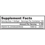Jarrow Formulas, Vitamin D3, Cholecalciferol, 1,000 IU, 100 Softgels - The Supplement Shop