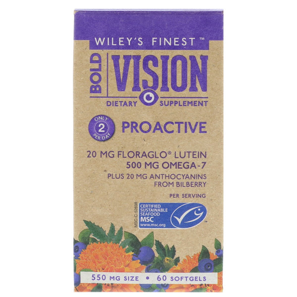 Wiley's Finest, Bold Vision, Proactive, 550 mg, 60 Softgels - The Supplement Shop