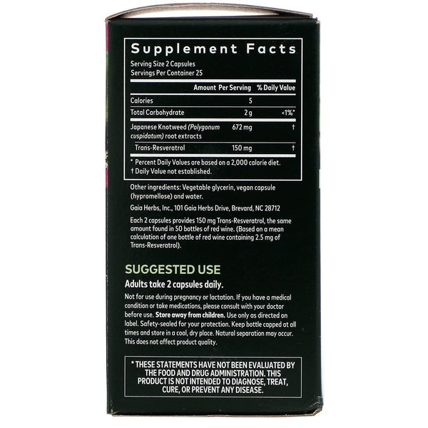 Gaia Herbs, Resveratrol 150, 50 Vegan Liquid Phyto-Caps - The Supplement Shop