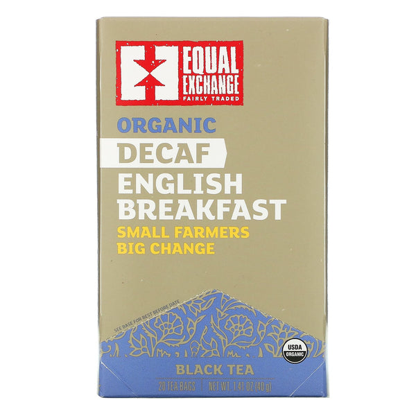 Equal Exchange, Organic Decaf English Breakfast, Black Tea, 20 Tea Bags, 1.41 oz (40 g) - The Supplement Shop