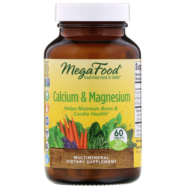 MegaFood, Calcium & Magnesium, 60 Tablets - The Supplement Shop