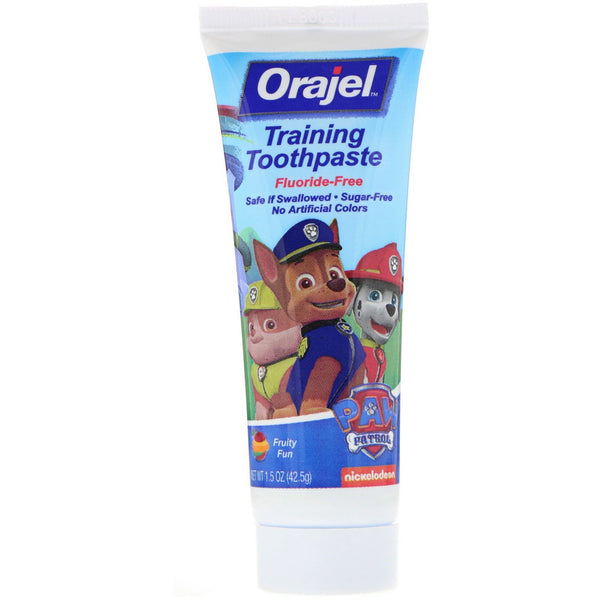Orajel, Paw Patrol Training Toothpaste, Fluoride Free, Fruity Fun Flavor, 1.5 oz (42.5 g) - The Supplement Shop
