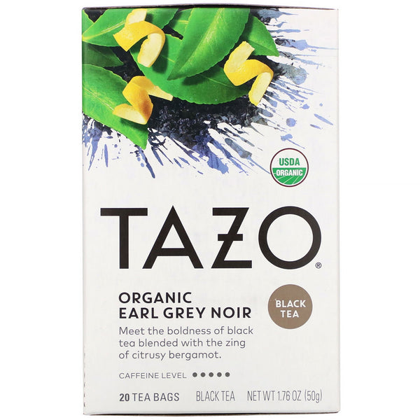 Tazo Teas, Organic Earl Grey Noir, Black Tea, 20 Tea Bags, 1.76 oz (50 g) - The Supplement Shop