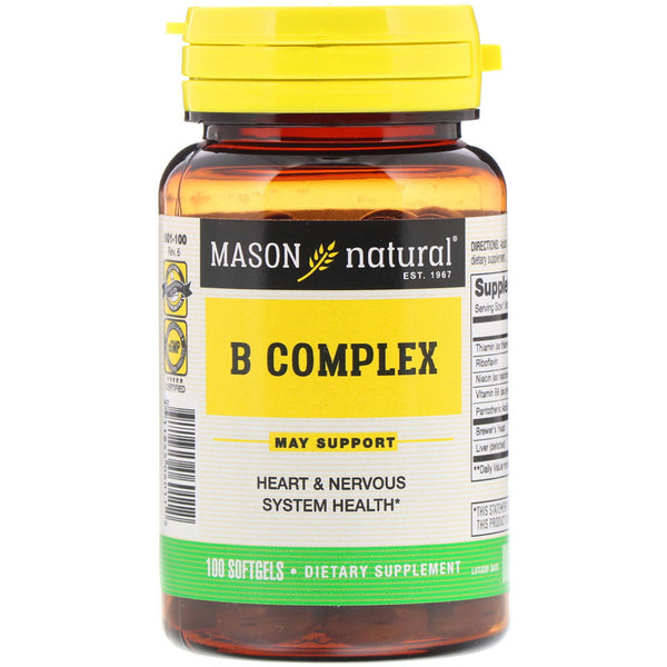 Mason Natural, B Complex, 100 Softgels - The Supplement Shop