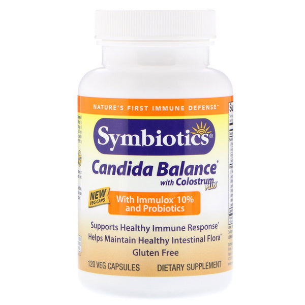 Symbiotics, Candida Balance with Colostrum Plus, 120 Veg Capsules - The Supplement Shop