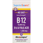 Superior Source, Extra Strength B-12, B-6 & Folic Acid, 10,000 mcg / 1,200 mcg, 60 MicroLingual Instant Dissolve Tablets - The Supplement Shop