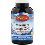 Carlson Labs, Maximum Omega 2000, Natural Lemon, 2,000 mg, 180 Soft Gels - The Supplement Shop