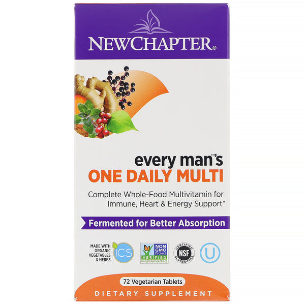 New Chapter, Every Man's One Daily Multi, 72 Vegetarian Tablets - The Supplement Shop