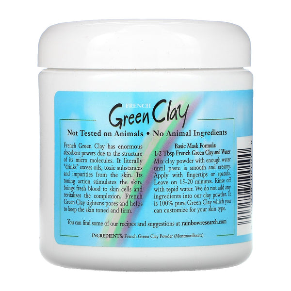 Rainbow Research, French Green Clay, Facial Treatment Mask Powder, 8 oz (225 g) - The Supplement Shop