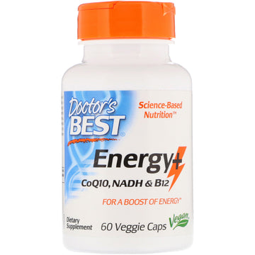 Doctor's Best, Energy+ CoQ10, NADH & B12, 60 Veggie Caps