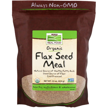 Now Foods, Real Food, Organic, Flax Seed Meal, 1.4 lbs (624 g)