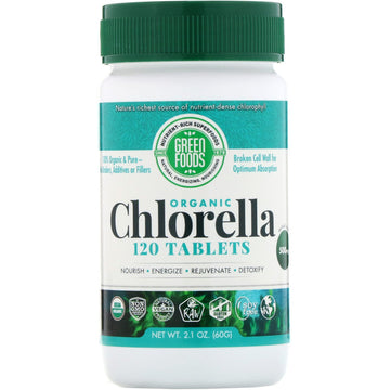 Green Foods , Organic Chlorella, 500 mg, 120 Tablets