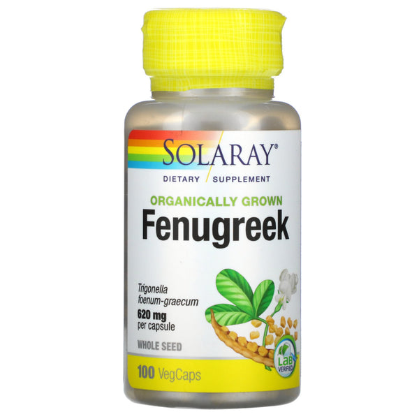 Solaray, Organically Grown Fenugreek, 620 mg, 100 VegCaps - The Supplement Shop