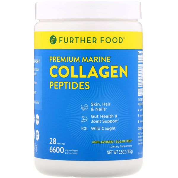 Further Food, Premium Marine Collagen Peptides, Unflavored, 6.5 oz (185 g) - The Supplement Shop