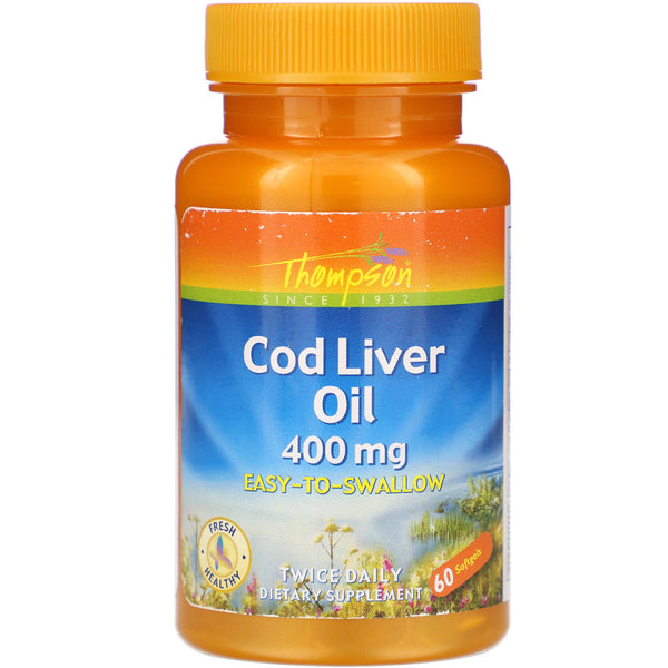 Thompson, Cod Liver Oil, 400 mg, 60 Softgels - The Supplement Shop