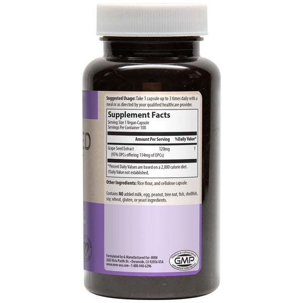 MRM, Grape Seed Extract, 120 mg, 100 Vegan Capsules - The Supplement Shop