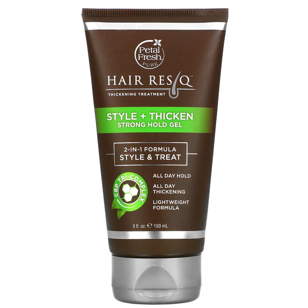 Petal Fresh, Hair ResQ, Thickening Treatment, Style + Thicken Strong Hold Gel, 5 fl oz (150 ml) - The Supplement Shop
