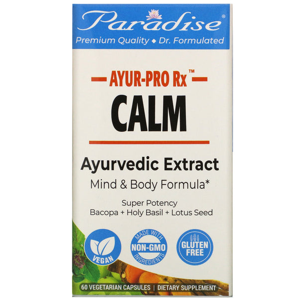 Paradise Herbs, AYUR Pro Rx, Calm, 60 Vegetarian Capsules - The Supplement Shop