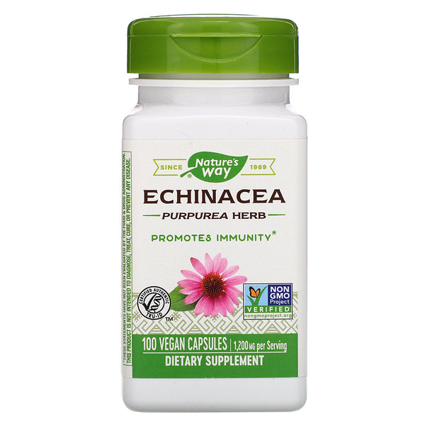 Nature's Way, Echinacea Purpurea Herb, 1,200 mg, 100 Vegan Capsules - The Supplement Shop