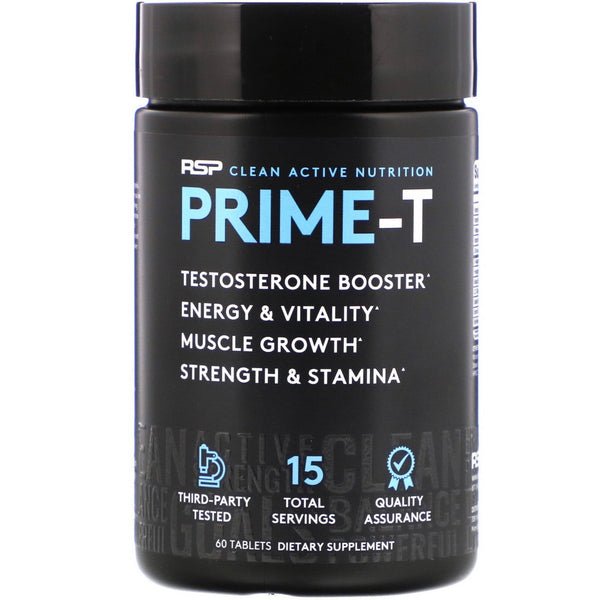 RSP Nutrition, Prime-T, Testosterone Booster, 60 Tablets - The Supplement Shop