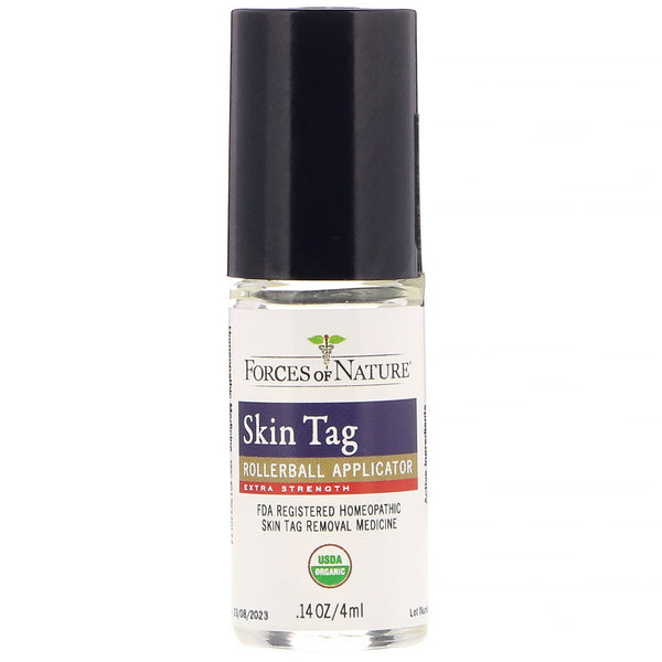 Forces of Nature, Skin Tag Control, Rollerball, Extra Strength, 0.14 oz (4 ml) - The Supplement Shop