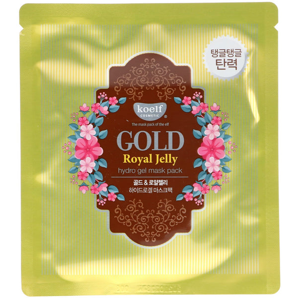 Koelf, Gold Royal Jelly Hydro Gel Mask Pack, 5 Sheets, 30 g Each - The Supplement Shop