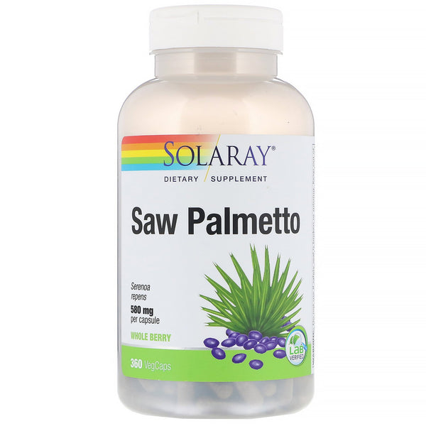 Solaray, Saw Palmetto Whole Berry, 580 mg, 360 VegCaps - The Supplement Shop