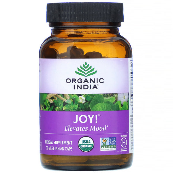 Organic India, Joy!, Elevates Mood, 90 Vegetarian Caps - The Supplement Shop