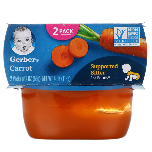 Gerber, Carrot, 2 Pack, 2 oz (56 g) Each - The Supplement Shop
