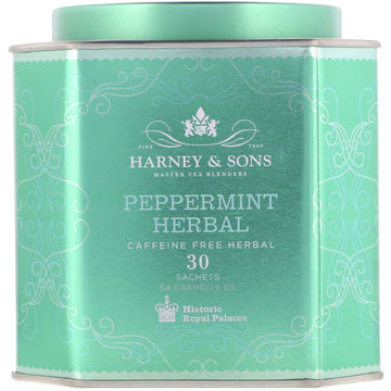 Harney & Sons, Peppermint Herbal, Caffeine-Free Herbal, 30 Sachets, 1.9 oz (54 g)