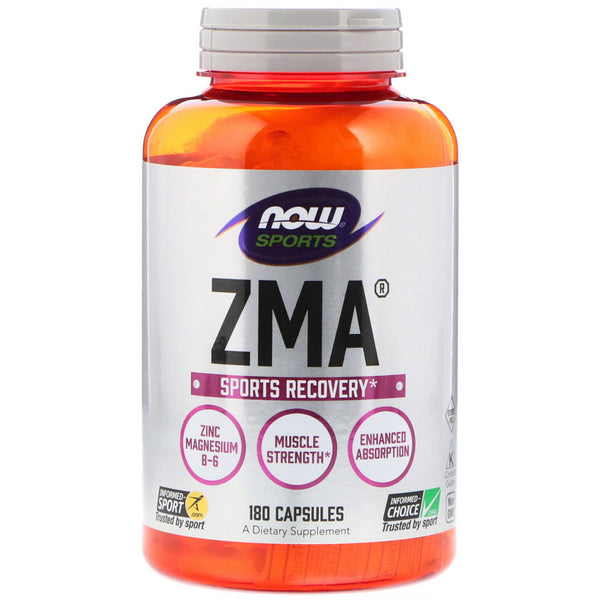 Now Foods, Sports, ZMA, Sports Recovery, 180 Capsules - The Supplement Shop