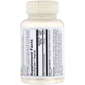 Solaray, Liposomal Vitamin C, 400 mg, 100 VegCaps