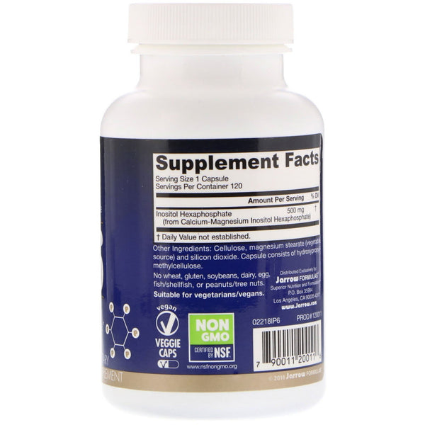 Jarrow Formulas, IP6, Inositol Hexaphosphate, 500 mg, 120 Veggie Caps - The Supplement Shop