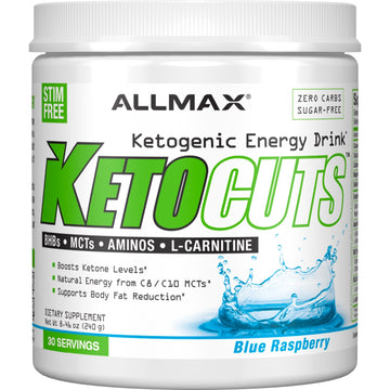 ALLMAX Nutrition, KetoCuts, Ketogenic Energy Drink, Blue Raspberry, 8.47 oz (240 g)