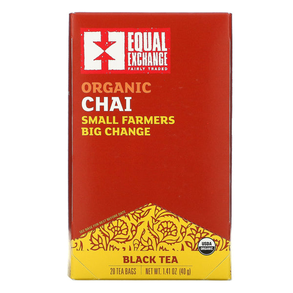 Equal Exchange, Organic Chai Black Tea, 20 Tea Bags, 1.41 oz (40 g) - The Supplement Shop