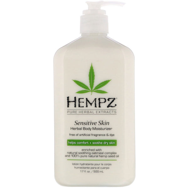 Hempz, Sensitive Skin Herbal Body Moisturizer, Helps Comfort + Soothe Dry Skin, 17 fl oz (500 ml) - The Supplement Shop