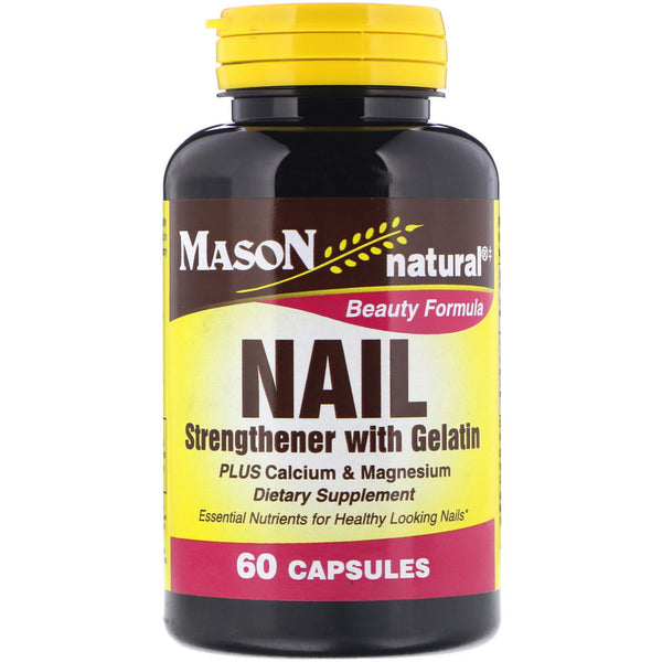 Mason Natural, Nail Strengthener with Gelatin, 60 Capsules - The Supplement Shop